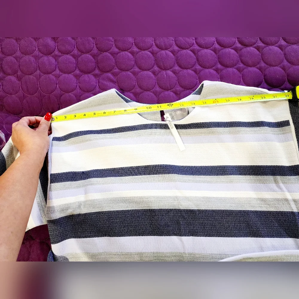 NWT ASOS Tie Front Shift Dress in Natural Fiber Stripe Size 12 - Picture 7 of 12